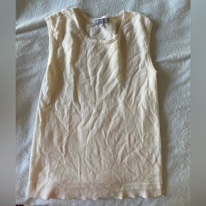 Neiman Marcus Cashmere Crème White Tank